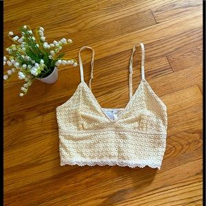 Yellow lace bralette size small. NWOT
